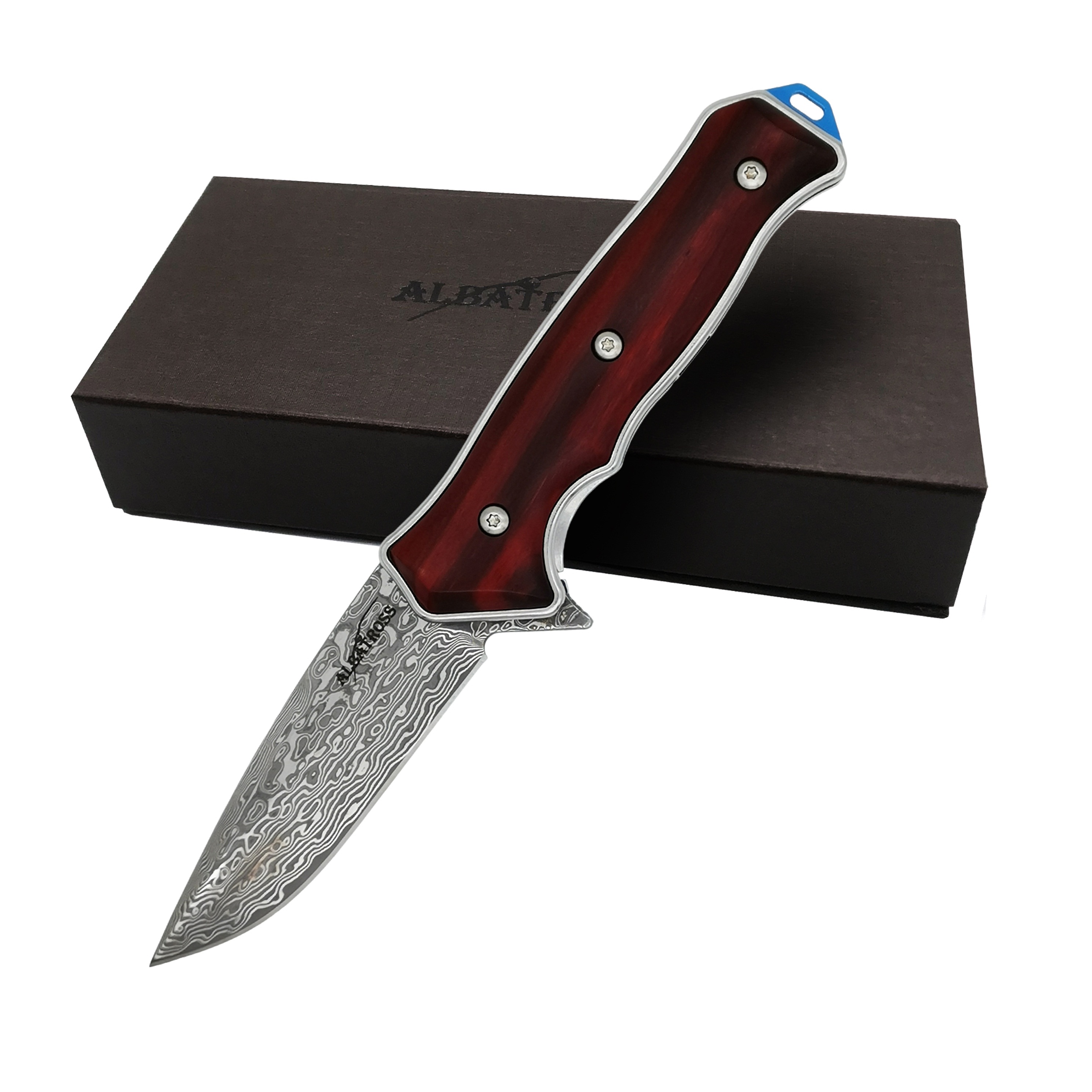 ALBATROSS HGDK001 EDC Classic Damascus Folding Camping Pocket Knives